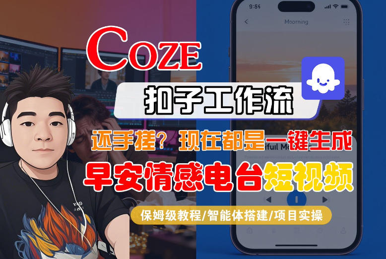 【Coze工作流搭建实操教程】【coze】早安情感电台日签视频还在手动做?用扣子工作流自动生成,省时90%-百川聊项目