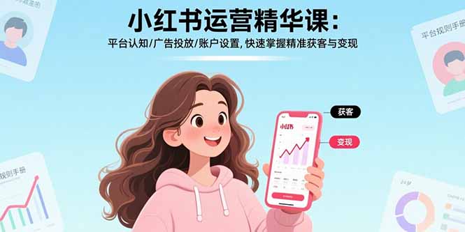 小红书运营精华课-更新：平台认知/广告投放/账户设置,快速掌握精准获客与变现-百川聊项目