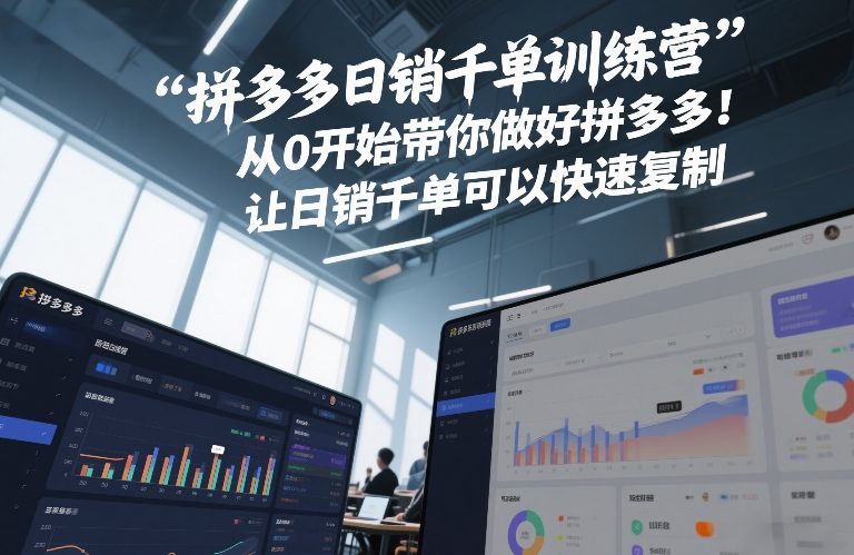 拼多多日销千单训练营，从0开始带你做好拼多多，让日销千单可以快速复制(更新26年2月)-百川聊项目