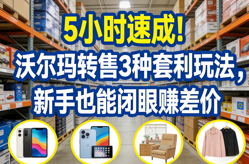 5小时速成!沃尔玛转售3种套利玩法,新手也能闭眼賺差价-百川聊项目