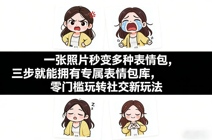 一张照片秒变多种表情包，三步就能拥有专属表情包库，零门槛玩转社交新玩法【文档】-百川聊项目