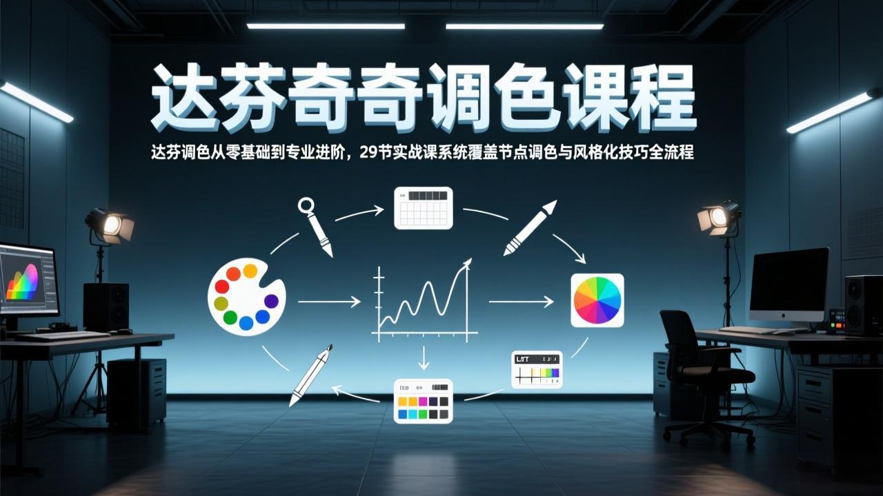 达芬奇调色从零基础到专业进阶，29节实战课系统覆盖节点调色与风格化技巧全流程-百川聊项目