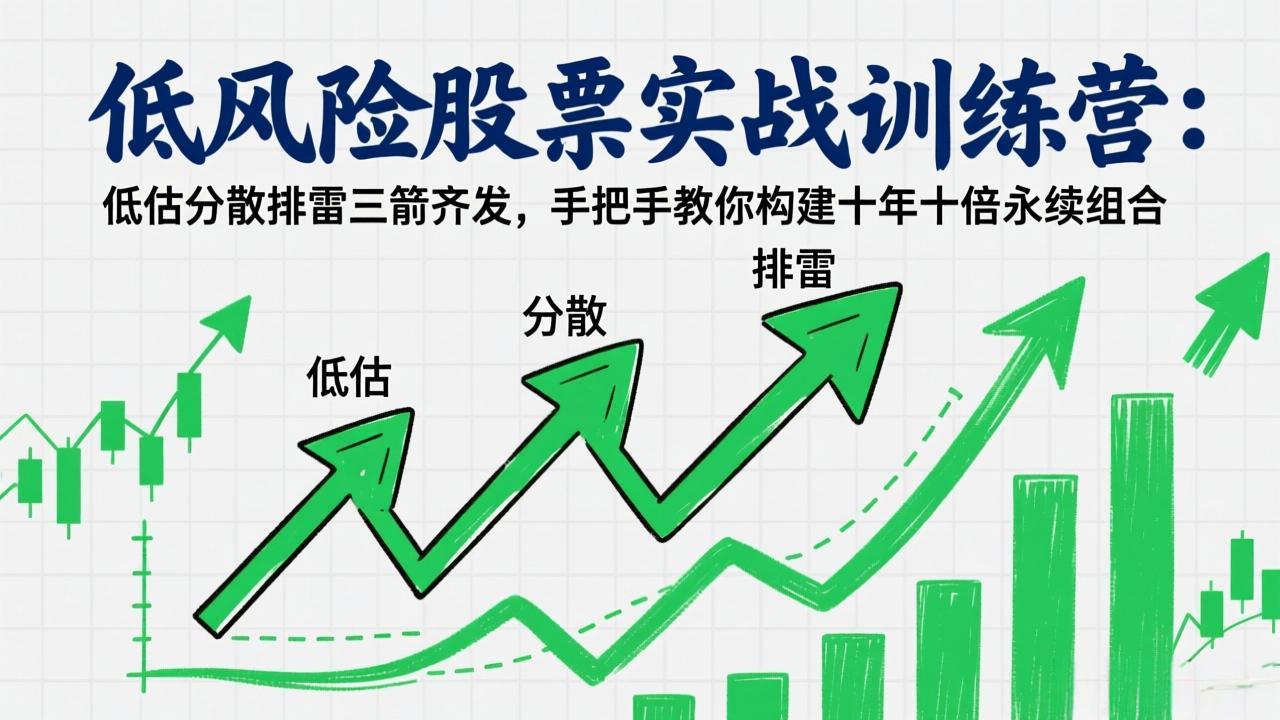 低风险股票实战训练营：低估分散排雷三箭齐发，手把手教你构建十年十倍永续组合-百川聊项目