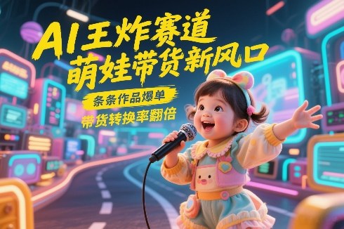 AI王炸赛道，萌娃带货新风口，条条作品爆单，带货转换率翻倍，核心逻辑拆解-百川聊项目