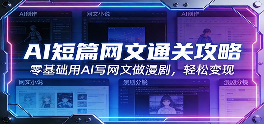 AI短篇网文通关攻略：零基础用AI写网文做漫剧，轻松变现-百川聊项目