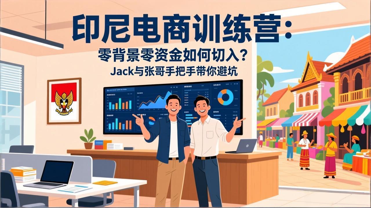 印尼电商训练营：零背景零资金如何切入？Jack与张哥手把手带你避坑-百川聊项目