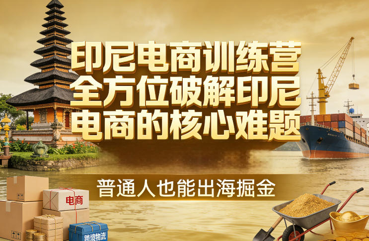 印尼电商训练营，全方位破解印尼电商的核心难题，普通人也能出海掘金-百川聊项目