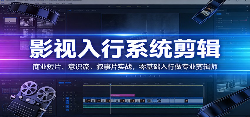 影视系统剪辑，商业短片、意识流、叙事片实战，零基础入行做专业剪辑师-百川聊项目