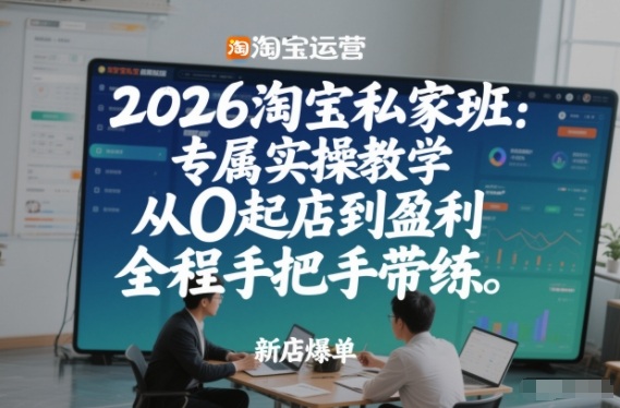2026淘宝私家班：专属实操教学，从0起店到盈利，全程手把手带练(更新26年3月)-百川聊项目