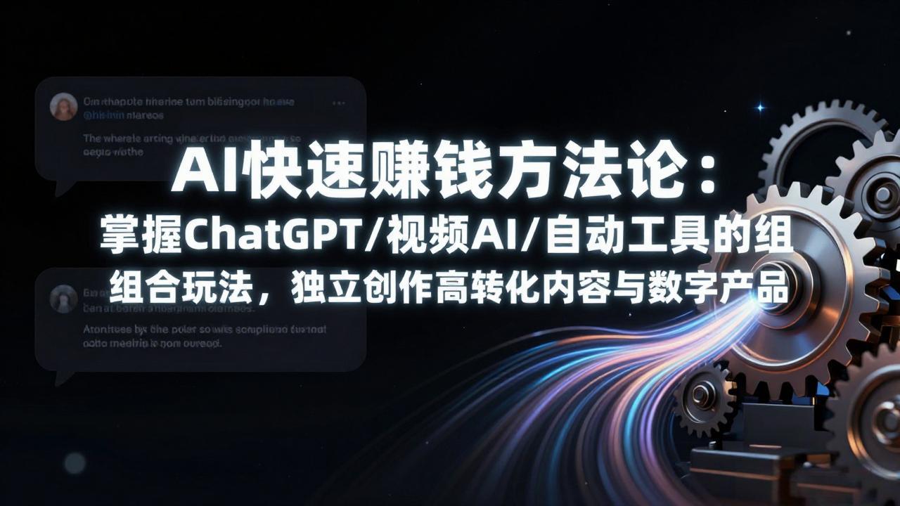 AI快速赚钱方法论：掌握ChatGPT/视频AI/自动化工具的组合玩法，独立创作高转化内容与数字产品-百川聊项目