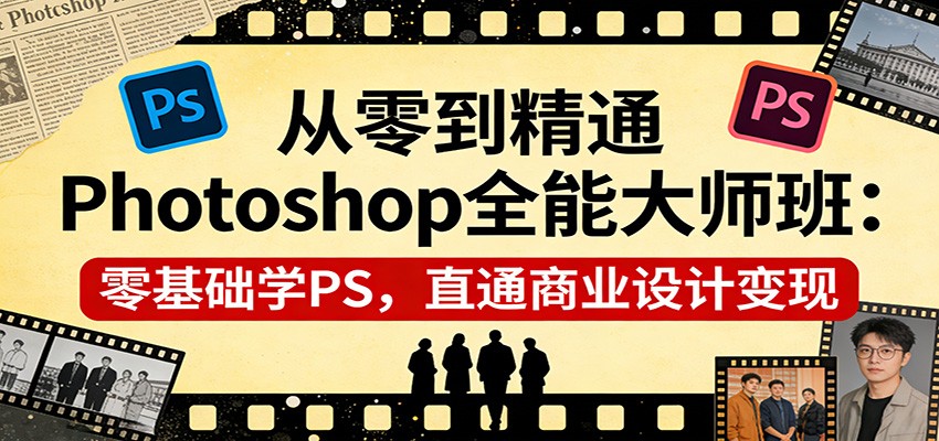 从零到精通Photoshop全能大师班：零基础学PS，直通商业设计变现-百川聊项目