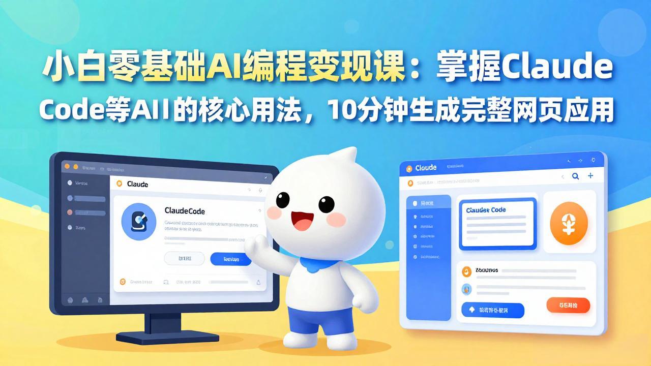 小白零基础AI编程变现课：掌握Claude Code等AI工具的核心用法，10分钟生成完整网页应用-百川聊项目