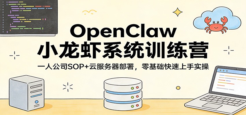 OpenClaw小龙虾系统训练营：一人公司SOP，云服务器部署，零基础快速上手实操-百川聊项目