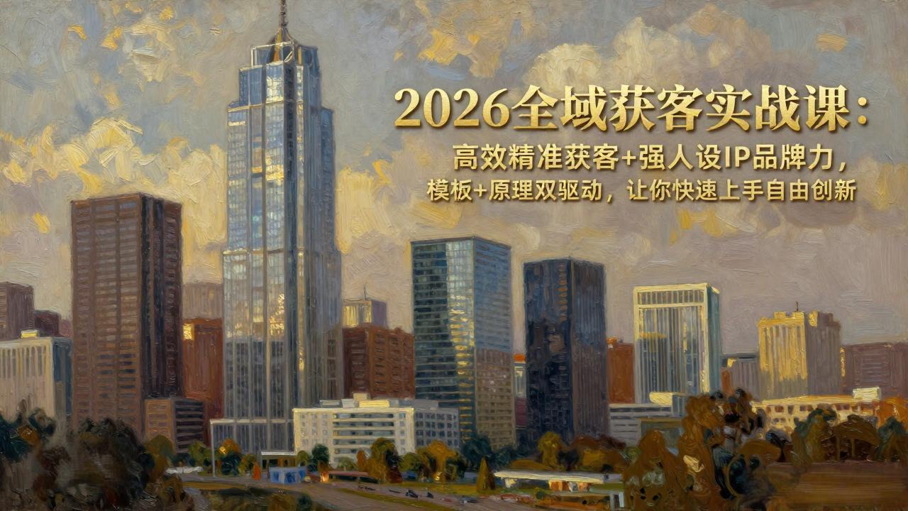 2026全域获客实战课：高效精准获客+强人设IP品牌力，模板+原理双驱动，让你快速上手自由创新-百川聊项目