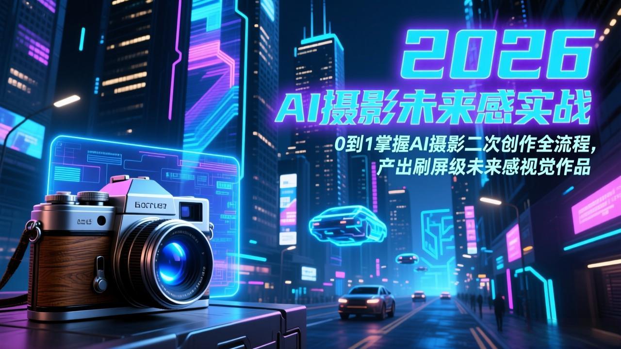 2026 AI摄影未来感实战：0到1掌握AI摄影二次创作全流程，产出刷屏级未来感视觉作品-百川聊项目
