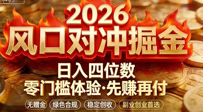 2026美金对冲套利，无赠金对冲策略保驾护航，低门槛易上手实操。单人单日收益2000+-百川聊项目