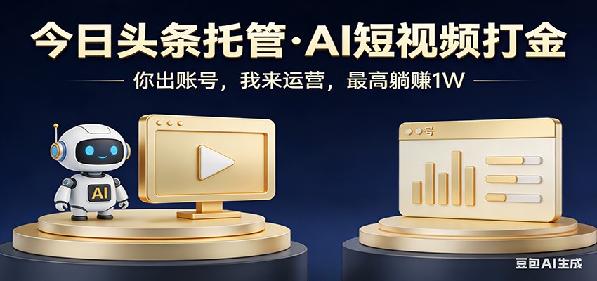 头条号AI托管,我提供作品,你提供账号,每天5分钟发布,小白躺赚3000+-百川聊项目