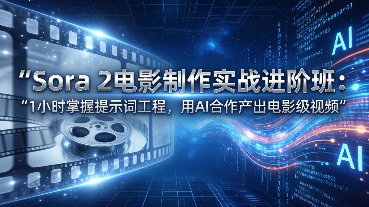 Sora 2电影制作实战进阶班：1小时掌握提示词工程，用AI合作产出电影级视频-百川聊项目