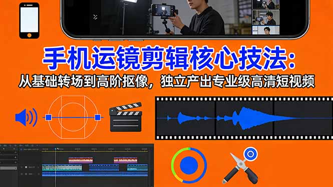 手机运镜 剪辑核心技法：从基础转场到高阶抠像，独立产出专业级高清短视频-百川聊项目