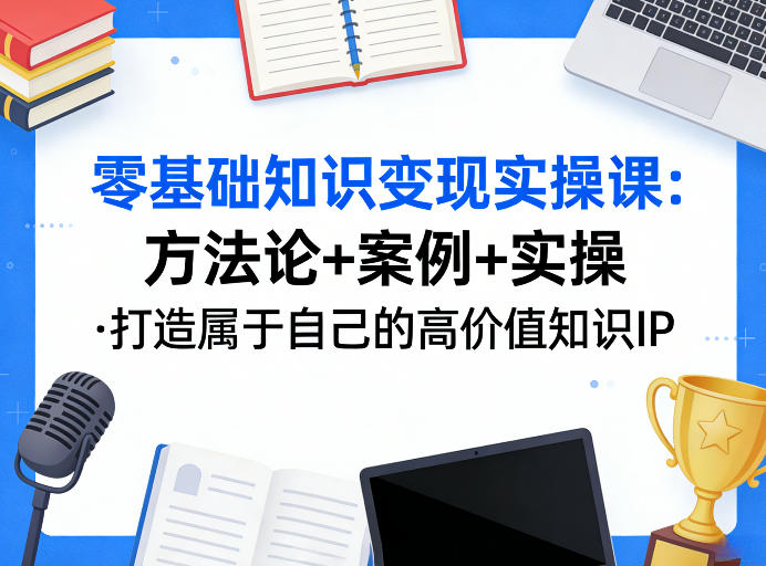 零基础知识变现实操课,方法论+案例+实操,打造属于自己的高价值知识IP-百川聊项目
