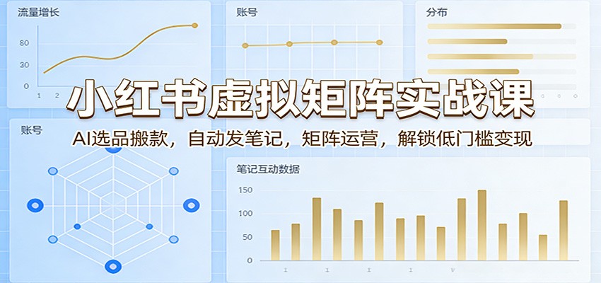 小红书虚拟矩阵实战课：AI选品搬款，自动发笔记，矩阵运营，解锁低门槛变现-百川聊项目