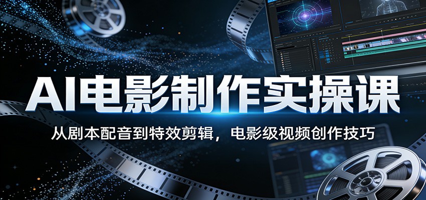 AI电影制作实操课：从剧本配音到特效剪辑，电影级视频创作技巧-百川聊项目