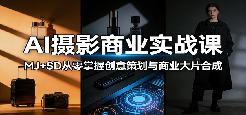 AI摄影商业实战课：MJ+SD从零掌握创意策划与商业大片合成-百川聊项目