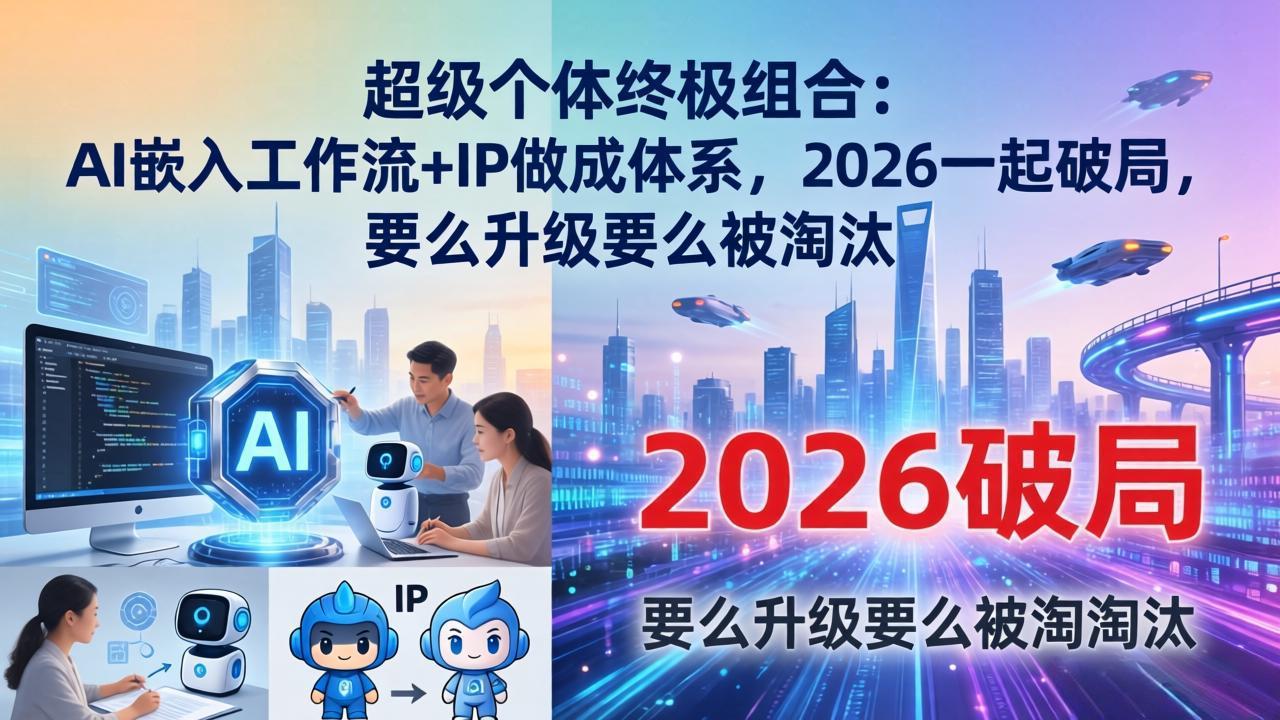 超级个体终极组合：AI嵌入工作流+IP做成体系，2026一起破局，要么升级要么被淘汰-百川聊项目