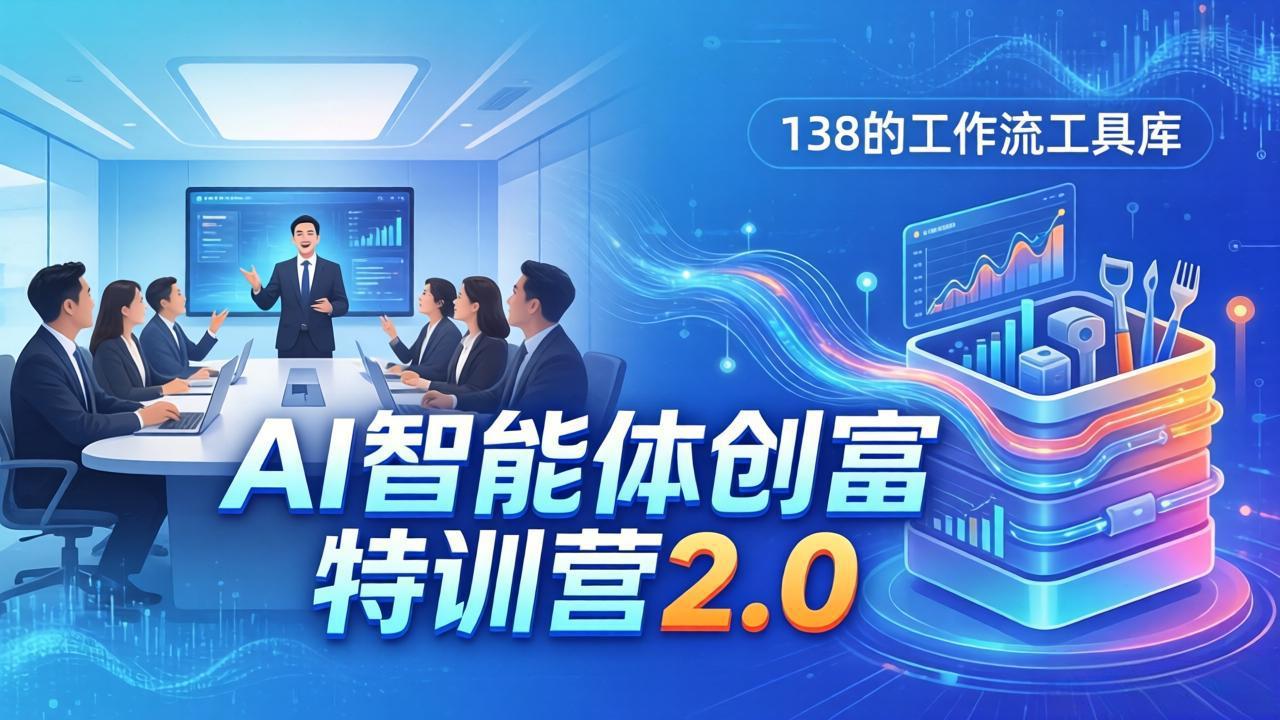 AI智能体创富训练营2.0：3天闭门直播+视频课+工具库，从0到1搭建智能体附138个工作流-百川聊项目