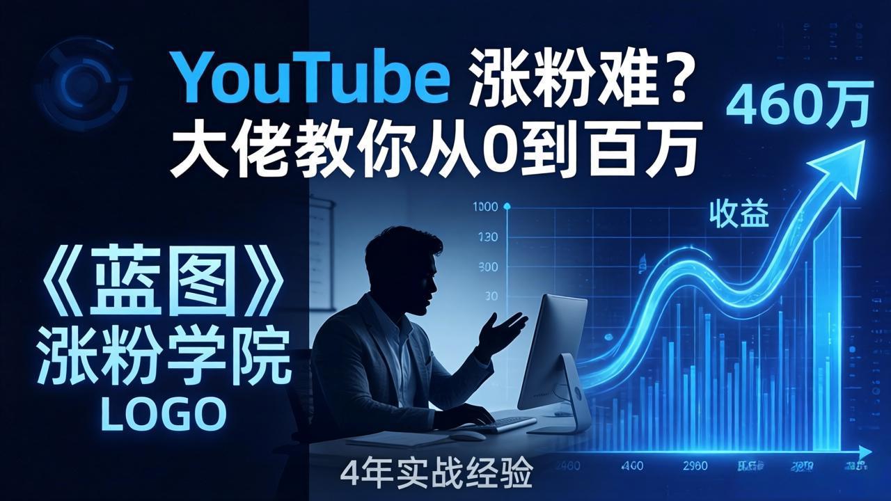 YouTube 涨粉难？《蓝图涨粉学院》：4 年赚 460 万的大佬教策略，从0到百万有路径！-百川聊项目