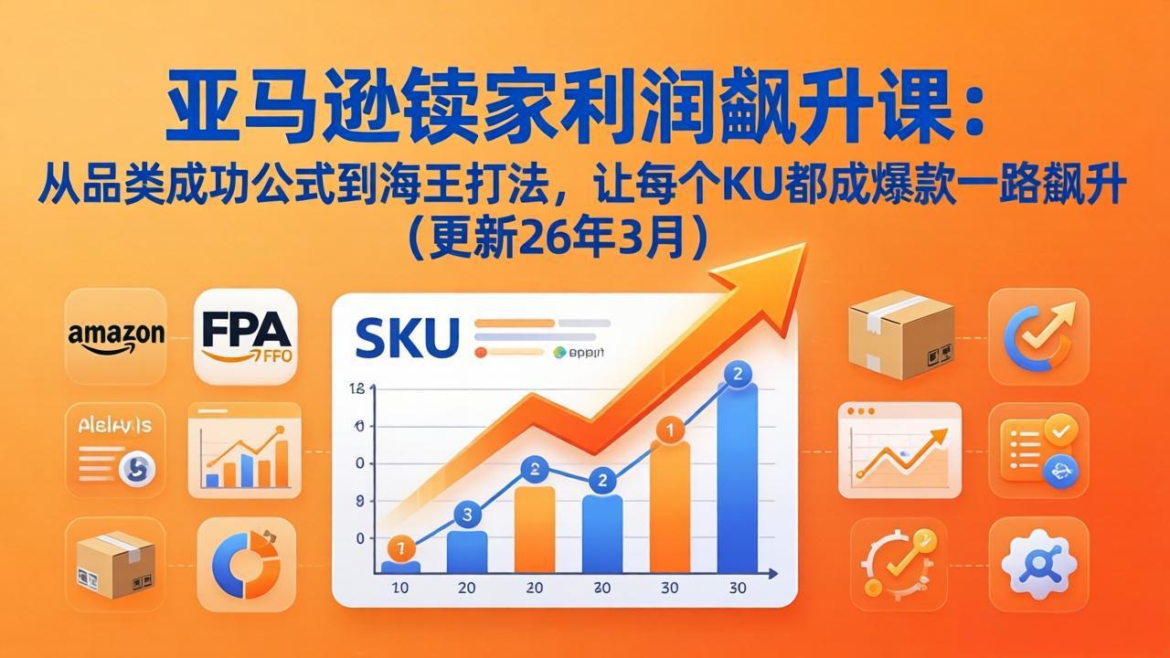 亚马逊卖家利润飙升课：从品类成功公式到海王打法，让每个SKU都成爆款一路飙升(更新26年3月-百川聊项目