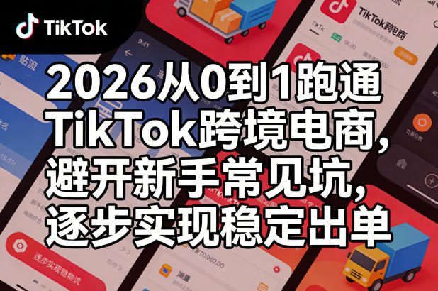 2026从0到1跑通TikTok跨境电商，避开新手常见坑，逐步实现稳定出单-百川聊项目