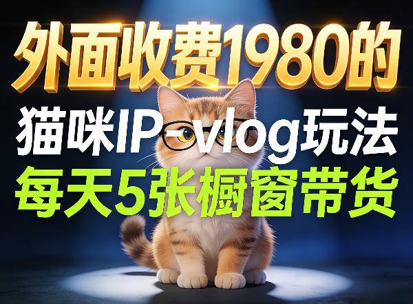 宠物赛道猫咪IP-vlog玩法,26条视频涨粉29W,每天5张橱窗带货拆解-百川聊项目