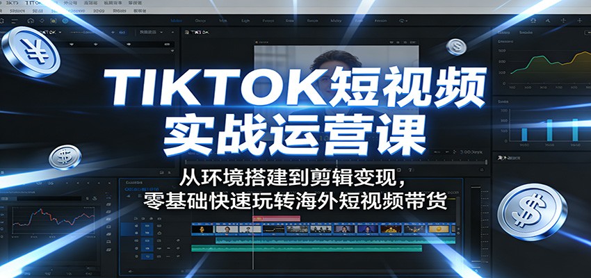 TIKTOK短视频实战运营课：从环境搭建到剪辑变现，零基础快速玩转海外短视频带货-百川聊项目