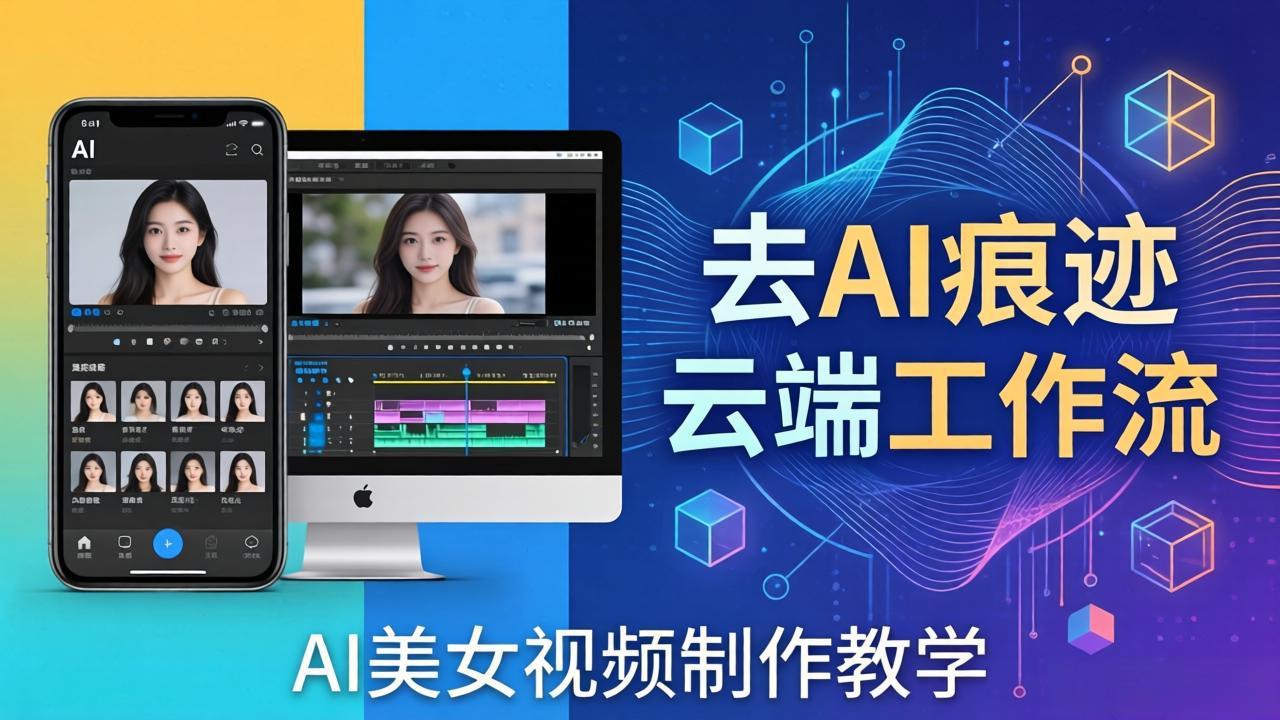 AI美女视频制作教学：去AI痕迹，云端工作流出图，手机电脑均可，不需要配置-百川聊项目