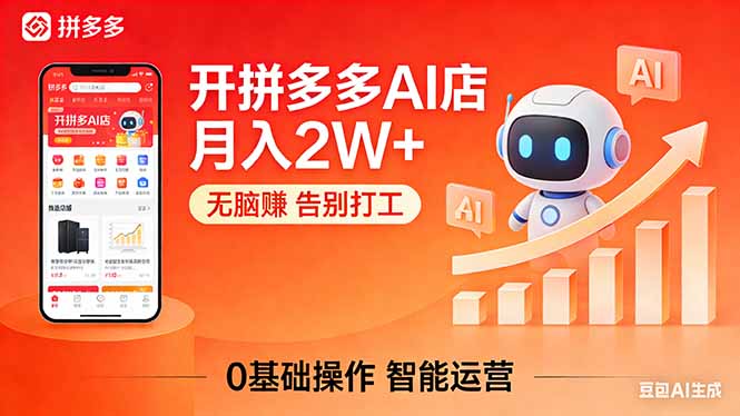 开一家拼多多AI店，月入2W+，无脑赚，告别打工，附SOP手册-百川聊项目