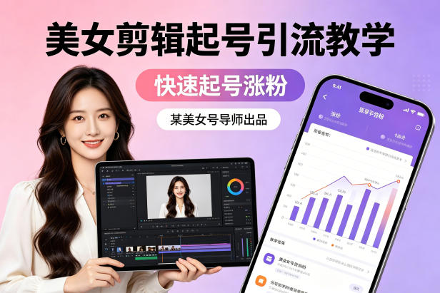 某美女号导师出品：美女剪辑起号引流教学，快速起号涨粉-百川聊项目