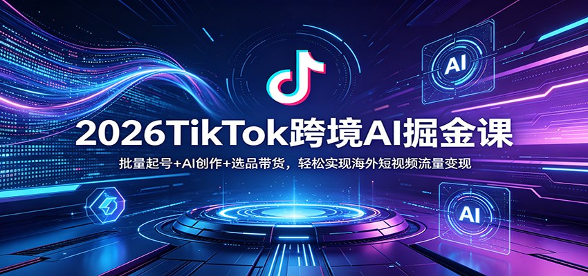 2026TikTok跨境AI掘金课：批量起号+AI创作+选品带货，轻松实现海外短视频流量变现-百川聊项目