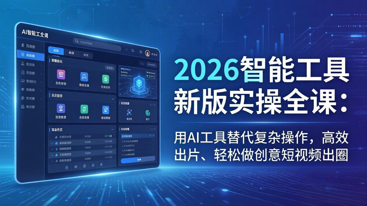2026智能工具新版实操全课:用AI工具替代复杂操作,高效出片、轻松做创意短视频出圈-百川聊项目