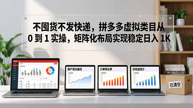 不囤货不发快递,拼多多虚拟类目从 0 到 1 实操,矩阵化布局实现稳定日入 1K-百川聊项目
