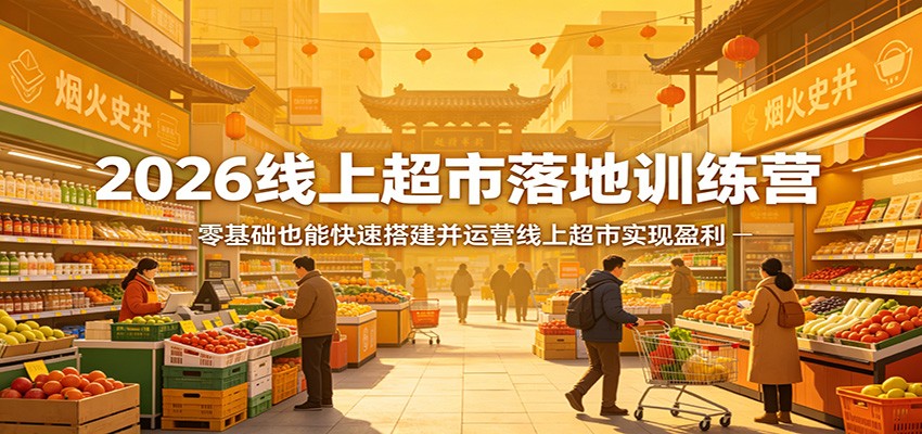 2026线上超市落地训练营,零基础也能快速搭建并运营线上超市实现盈利-百川聊项目