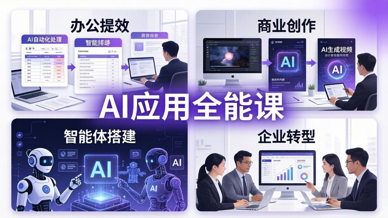 AIGC 应用师全能课-更新：办公提效、商业创作、智能体搭建、企业转型，一站式学会AI应用-百川聊项目