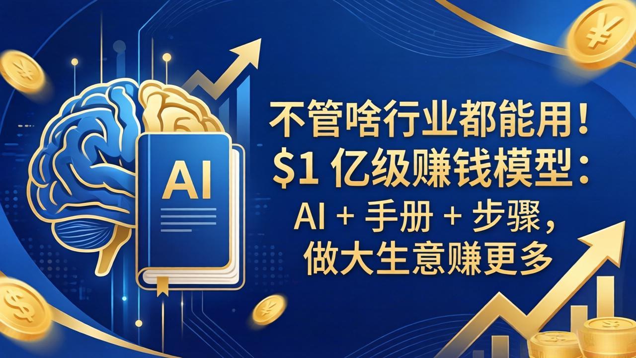 不管啥行业都能用！$1 亿级赚钱模型：AI + 手册 + 步骤，做大生意赚更多-百川聊项目