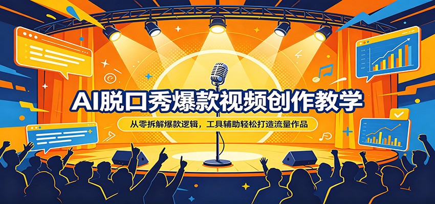 AI脱口秀爆款视频创作教学：从零拆解爆款逻辑，工具辅助轻松打造流量作品-百川聊项目