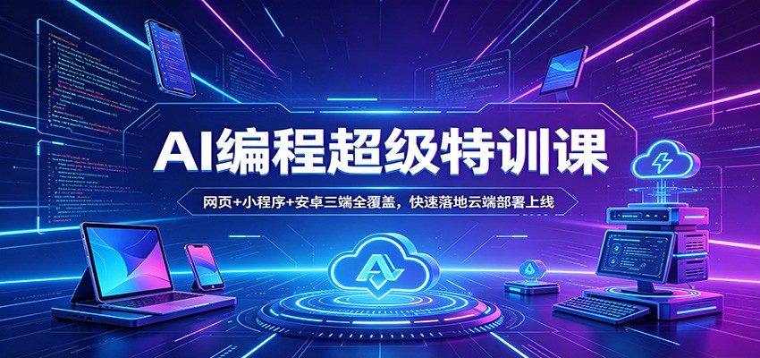 AI编程超级特训课：网页+小程序+安卓三端全覆盖，快速落地云端部署上线-百川聊项目