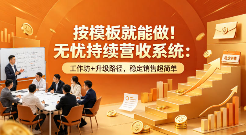 按模板就能做！无忧持续营收系统：工作坊+升级路径，稳定销售超简单【原创双语字幕】-百川聊项目