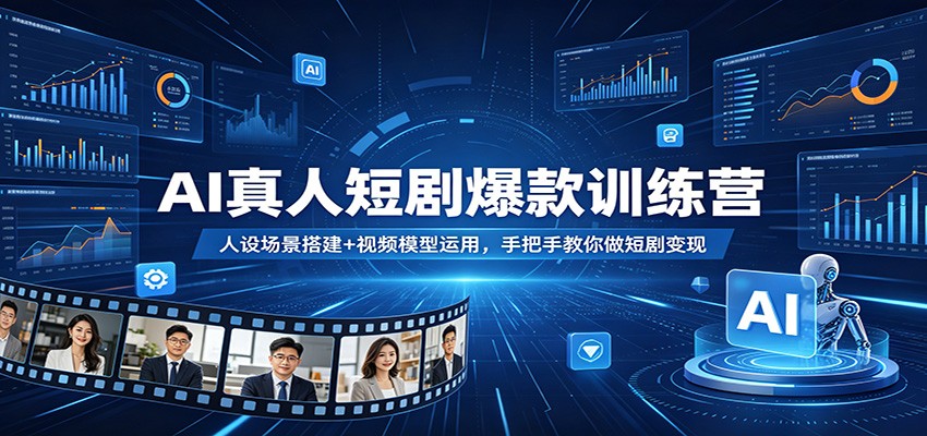 AI真人短剧爆款训练营：人设场景搭建+视频模型运用，手把手教你做短剧变现-百川聊项目