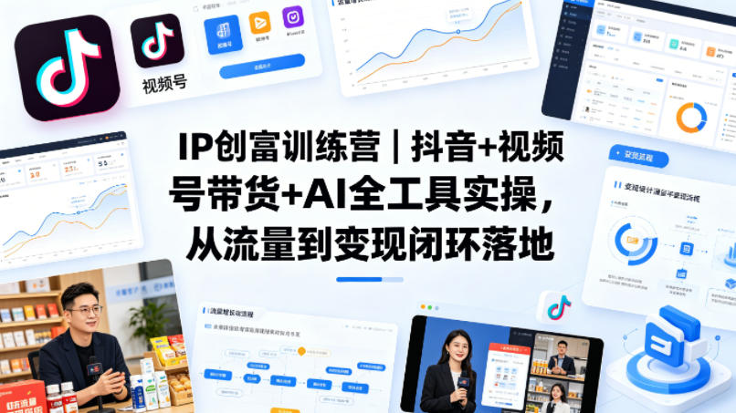 IP创富训练营｜抖音+视频号带货+AI全工具实操，从流量到变现闭环落地-百川聊项目