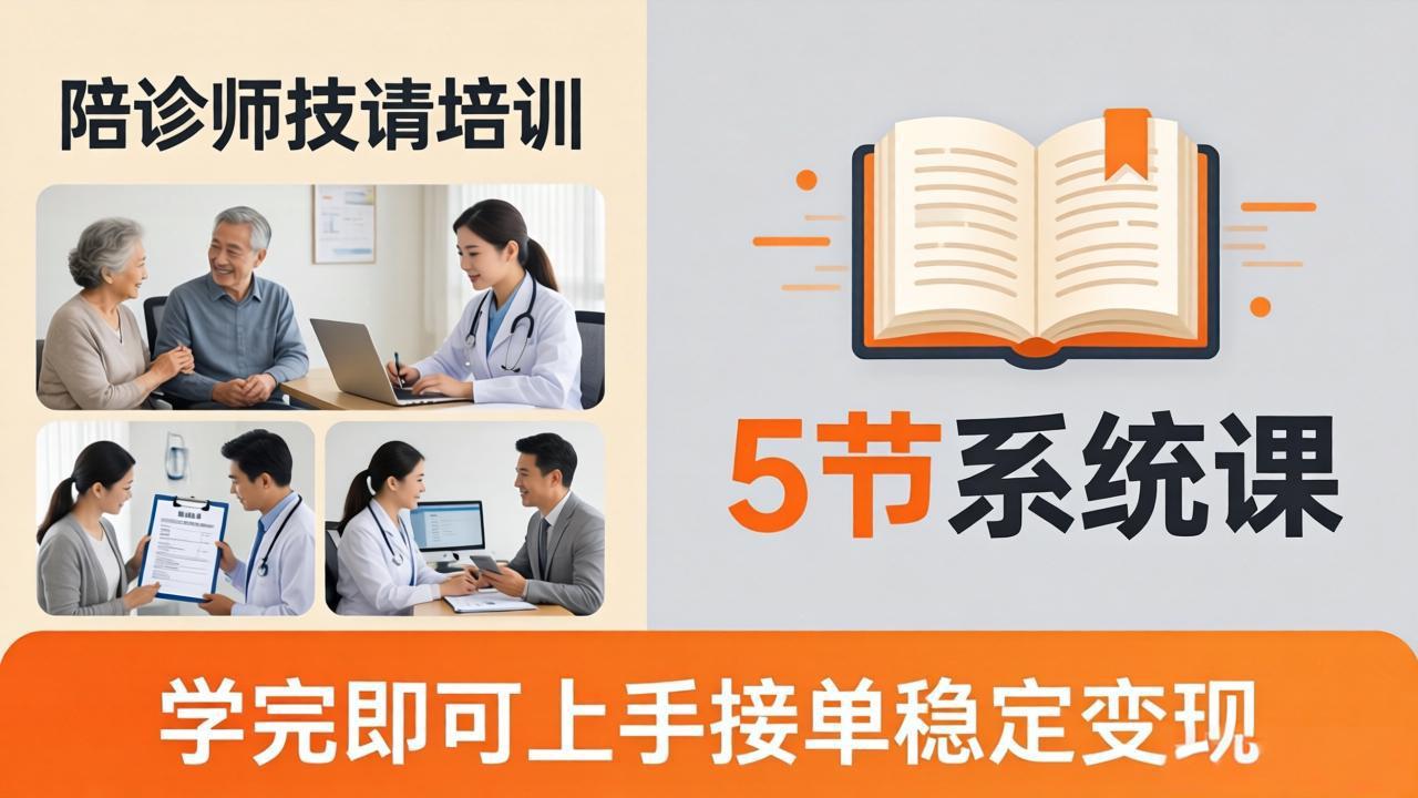 想做陪诊师不知从何下手？5节系统课教你掌握核心技能，学完即可上手接单稳定变现-百川聊项目