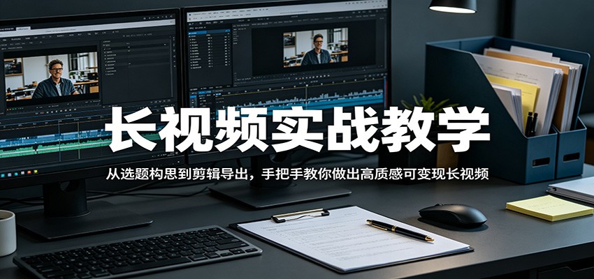 长视频实战教学，从选题构思到剪辑导出，手把手教你做出高质感可变现长视频-百川聊项目